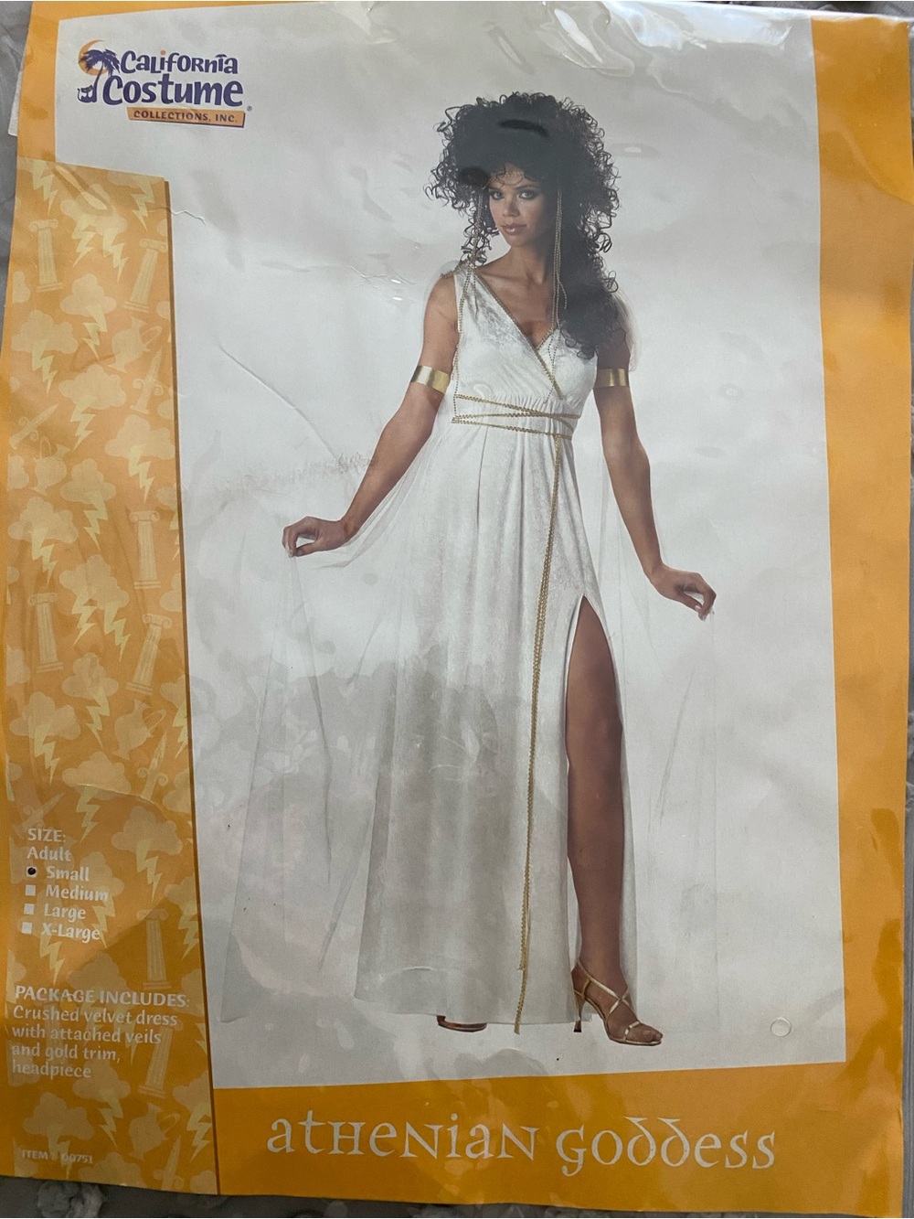 California Costumes White and Gold Athenian Goddess Dress